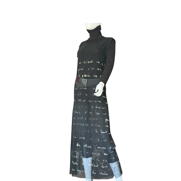 Flawless Silk Semi-Sheer Long Dress Hand-Painted - Picture 4 of 9
